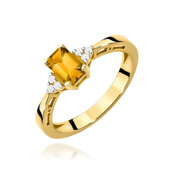 Żółte Złoto Pierścionek z Cytrynem 0,60 ct