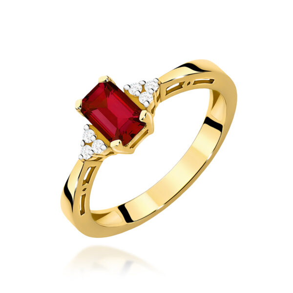 Żółte Złoto Pierścionek z Granatem 0,70 ct