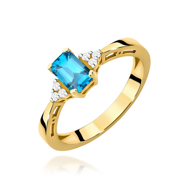 Żółte Złoto Pierścionek z Topazem Swiss 0,65 ct
