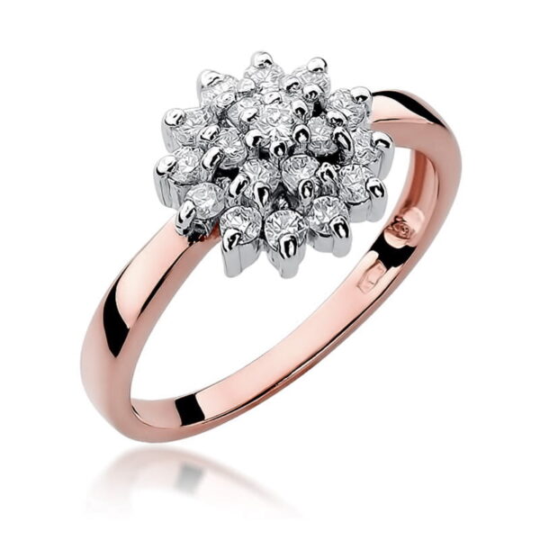 Różowe Złoto Pierścionek z Diamentami 0,40 ct