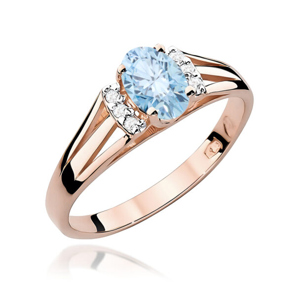 Różowe Złoto Pierścionek z Niebieskim Diamentem Laboratoryjnym 0,50 ct