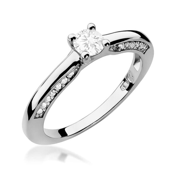 Białe Złoto Pierścionek z Diamentem 0,30 ct