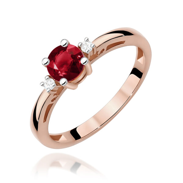 Różowe Złoto Pierścionek z Granatem 0,60 ct