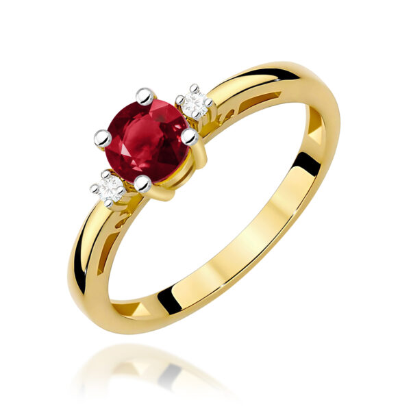 Żółte Złoto Pierścionek z Granatem 0,60 ct