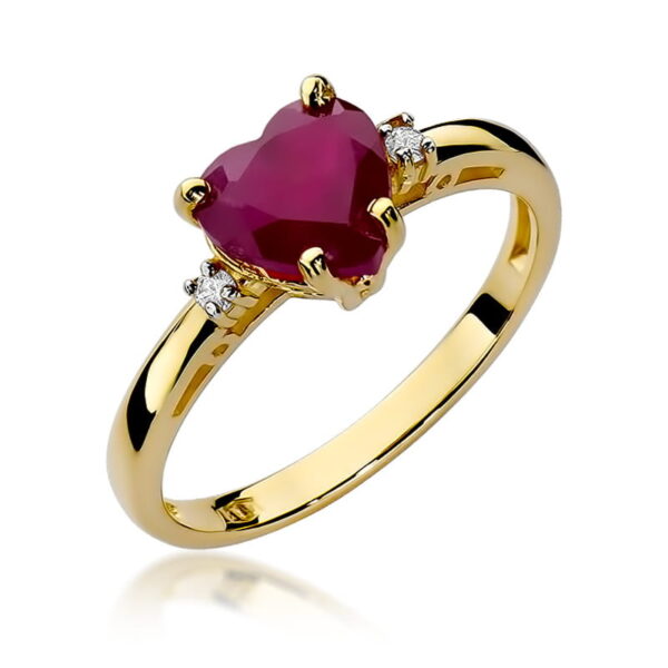 Żółte Złoto Pierścionek z Rubinem 1,70 ct