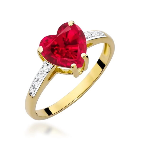Żółte Złoto Pierścionek z Rubinem 1,70 ct