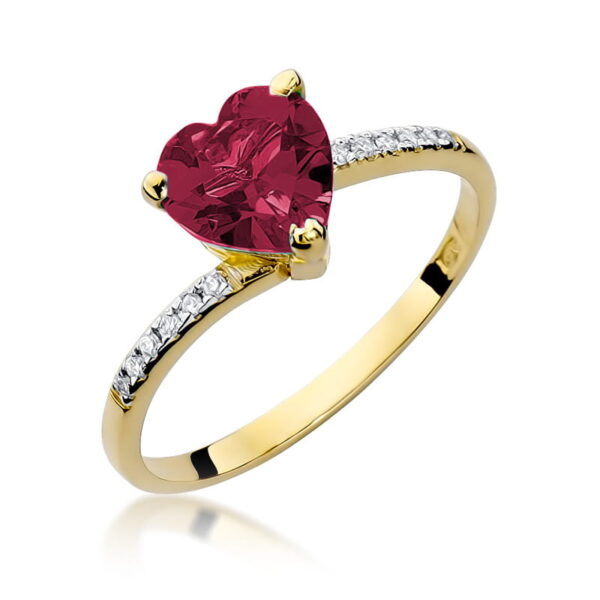 Żółte Złoto Pierścionek z Rubinem 1,70 ct