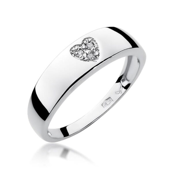 Białe Złoto Pierścionek z Diamentami 0,026 ct