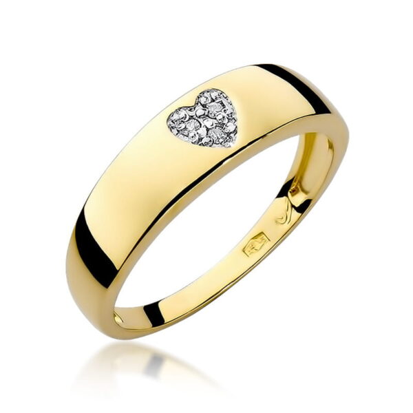 Żółte Złoto Pierścionek z Diamentami 0,026 ct
