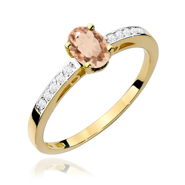 Żółte Złoto Pierścionek z Morganitem 0,40 ct