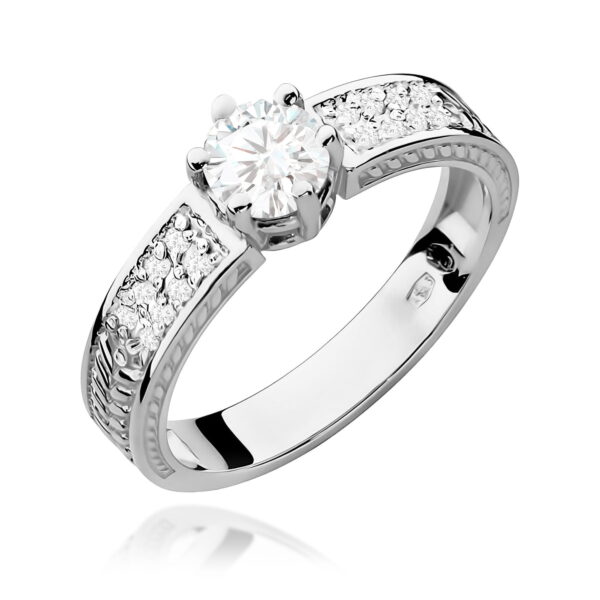 Białe Złoto Pierścionek z Białym Szafirem 0,60 ct