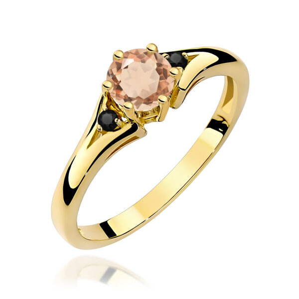 Żółte Złoto Pierścionek z Morganitem 0,40 ct