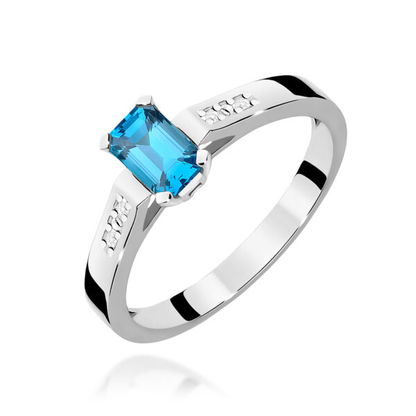 Białe Złoto Pierścionek z Topazem Swiss 0,65 ct