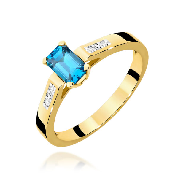 Żółte Złoto Pierścionek z Topazem Swiss 0,65 ct