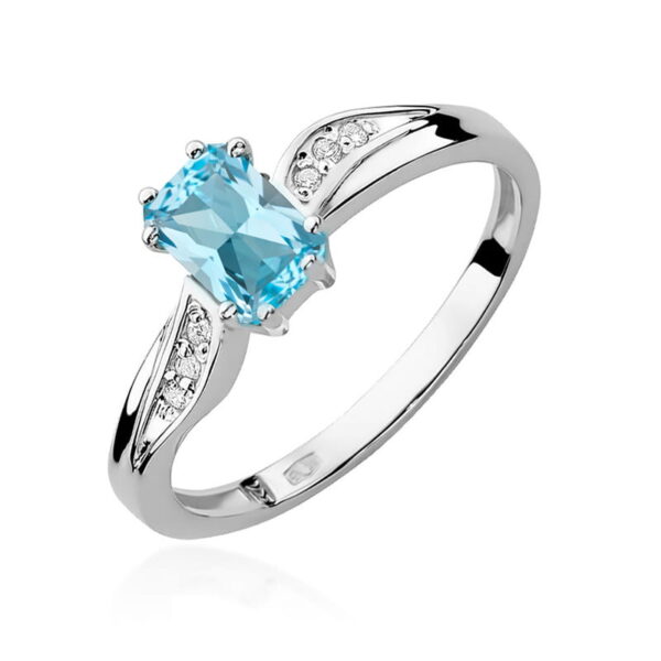 Białe Złoto Pierścionek z Topazem Swiss 0,65 ct