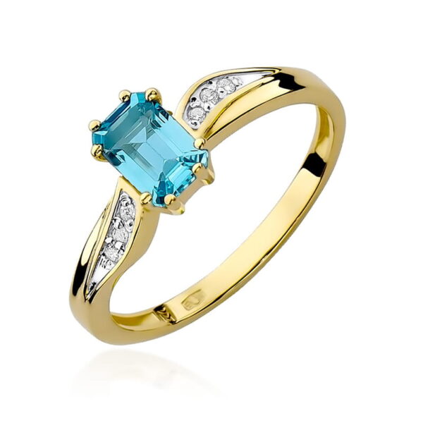 Żółte Złoto Pierścionek z Topazem Swiss 0,65 ct