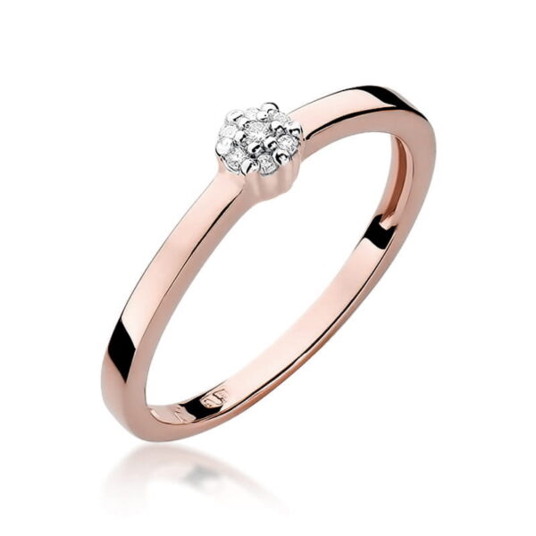 Różowe Złoto Pierścionek z Diamentami 0,035 ct