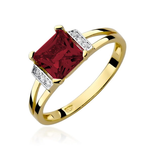 Żółte Złoto Pierścionek z Granatem 1,30 ct