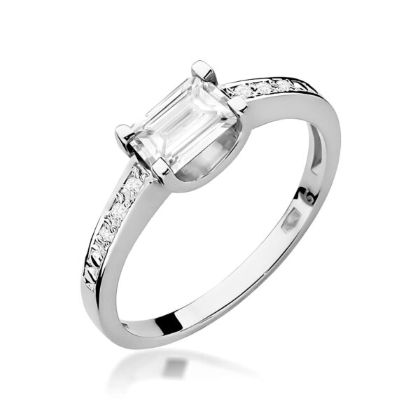 Białe Złoto Pierścionek z Diamentem Laboratoryjnym 0,60 ct
