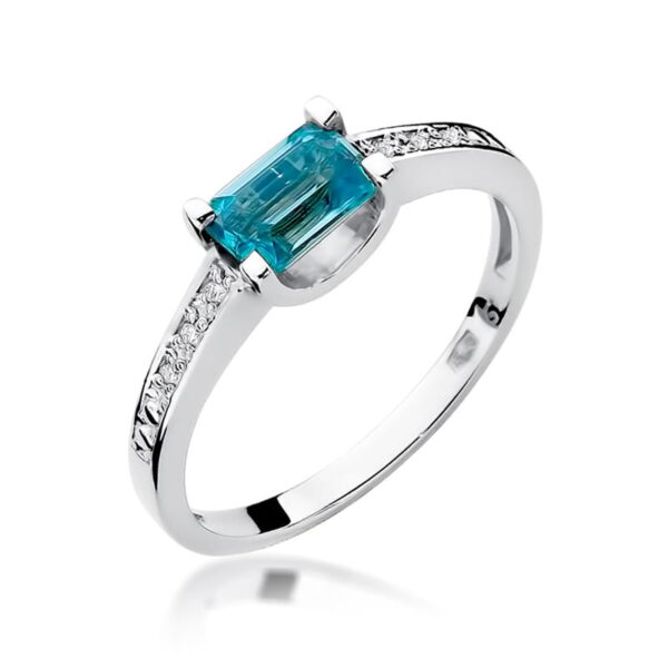Białe Złoto Pierścionek z Topazem Swiss 0,65 ct