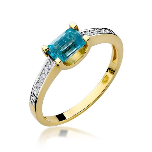 Żółte Złoto Pierścionek z Topazem Swiss 0,65 ct