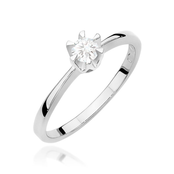 Białe Złoto Pierścionek z Diamentem 0,20 ct