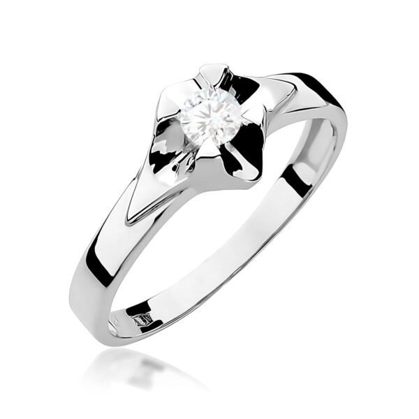 Białe Złoto Pierścionek z Diamentem 0,25 ct