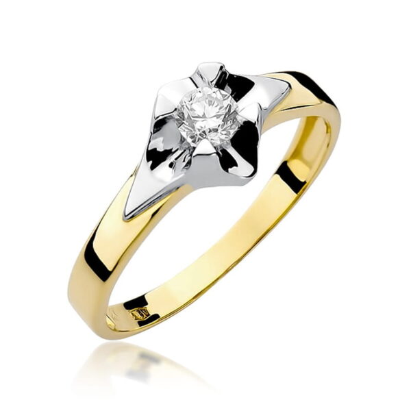 Żółte Złoto Pierścionek z Diamentem 0,30 ct
