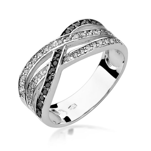 Białe Złoto Pierścionek z Diamentami 0,265 ct