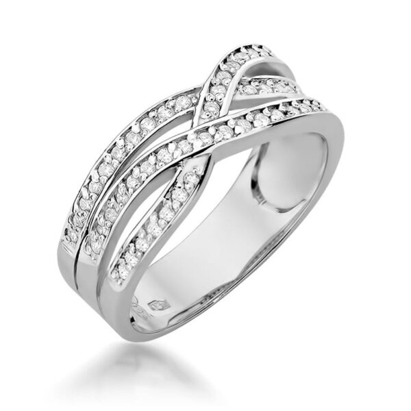 Białe Złoto Pierścionek z Diamentami 0,265 ct