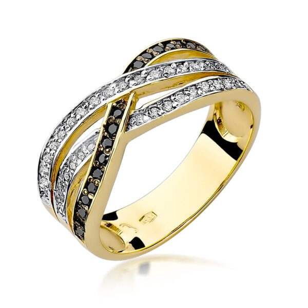 Żółte Złoto Pierścionek z Diamentami 0,265 ct