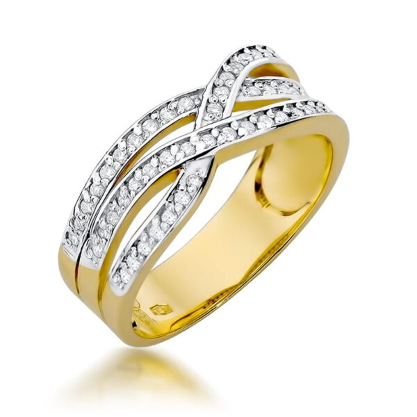 Żółte Złoto Pierścionek z Diamentami 0,265 ct