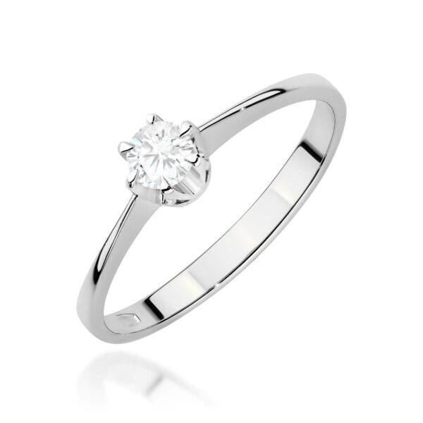 Białe Złoto Pierścionek z Diamentem 0,20 ct