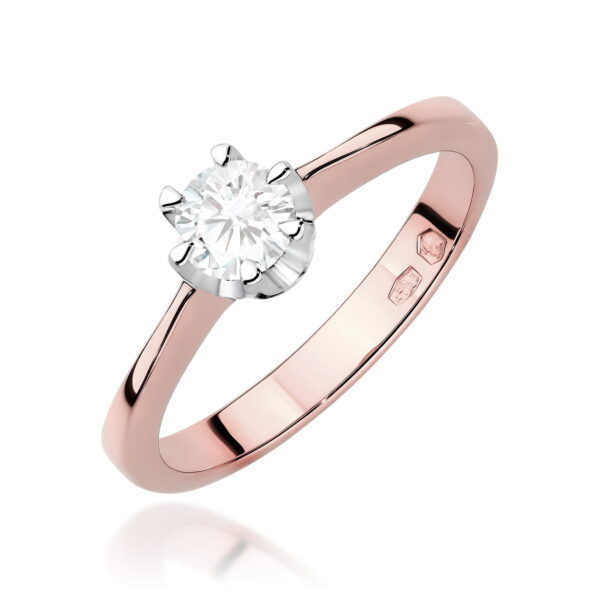 Różowe Złoto Pierścionek z Diamentem 0,25 ct