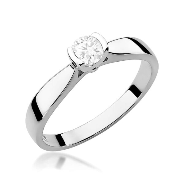 Białe Złoto Pierścionek z Diamentem 0,25 ct