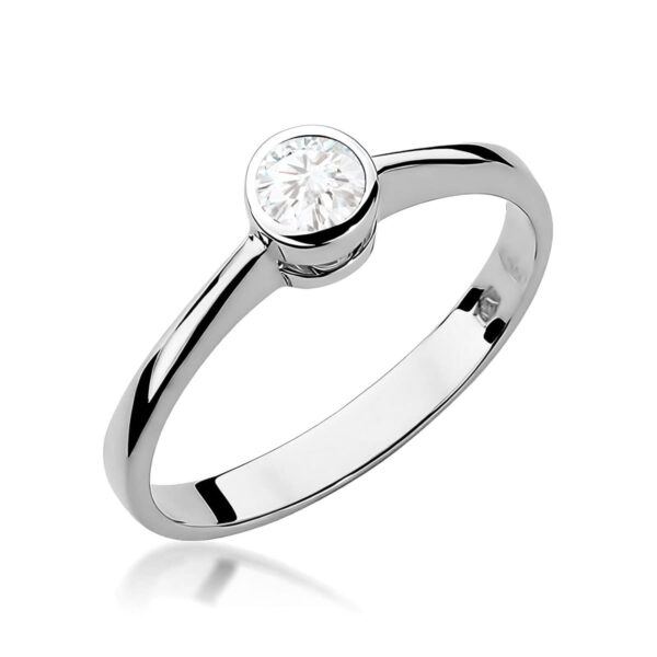 Białe Złoto Pierścionek z Diamentem 0,25 ct