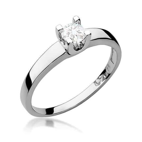 Białe Złoto Pierścionek z Diamentem 0,25 ct