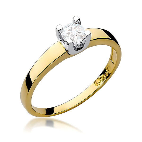 Żółte Złoto Pierścionek z Diamentem 0,30 ct