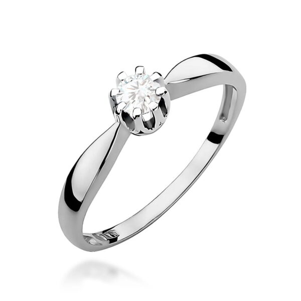 Białe Złoto Pierścionek z Diamentem 0,20 ct