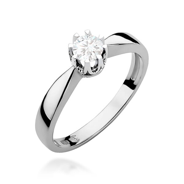 Białe Złoto Pierścionek z Diamentem 0,25 ct