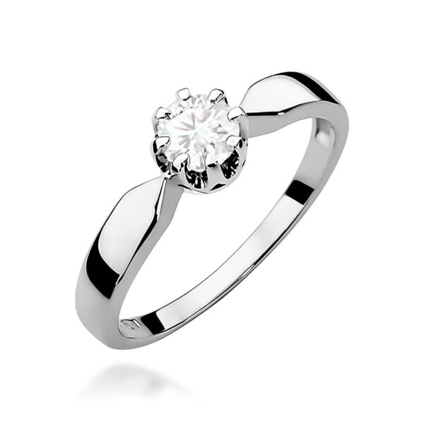 Białe Złoto Pierścionek z Diamentem 0,50 ct