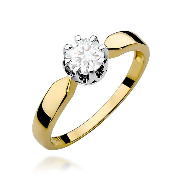 Żółte Złoto Pierścionek z Diamentem 0,70 ct