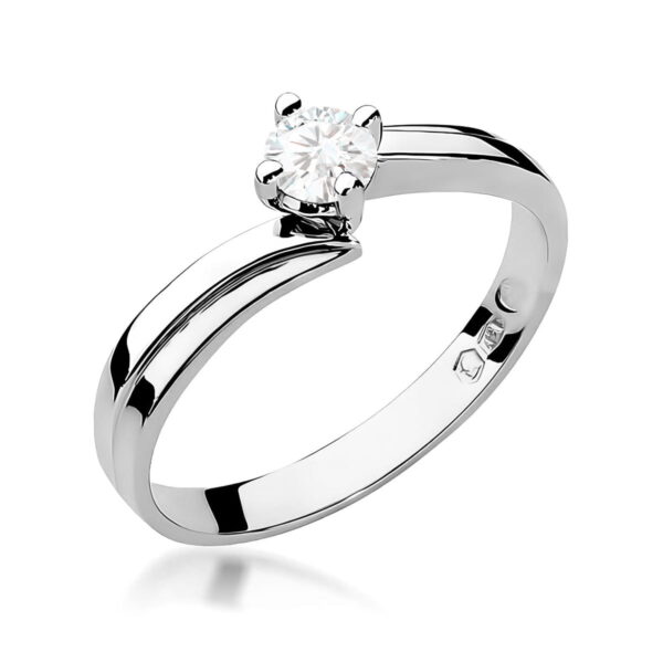 Białe Złoto Pierścionek z Diamentem 0,25 ct
