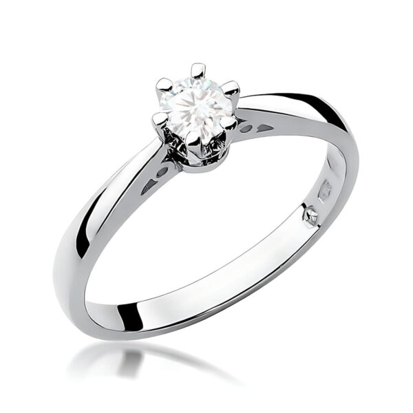 Białe Złoto Pierścionek z Diamentem 0,25 ct