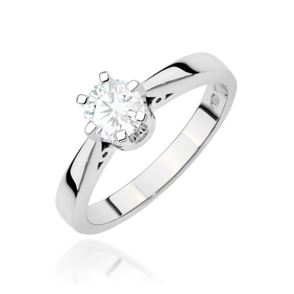 Białe Złoto Pierścionek z Diamentem 1,00 ct