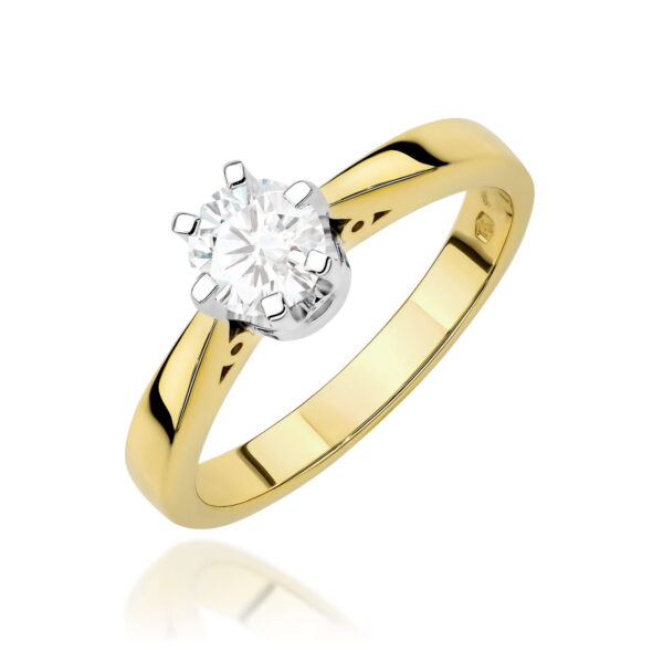 Żółte Złoto Pierścionek z Diamentem 1,00 ct