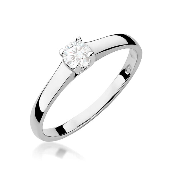 Białe Złoto Pierścionek z Diamentem 0,20 ct