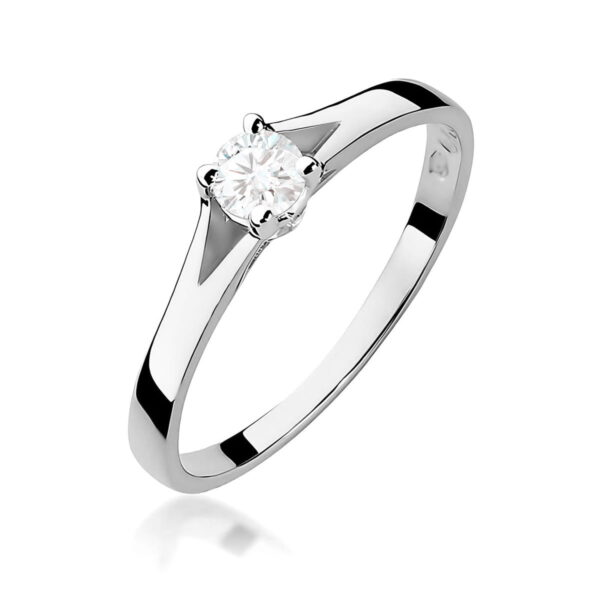 Białe Złoto Pierścionek z Diamentem 0,20 ct