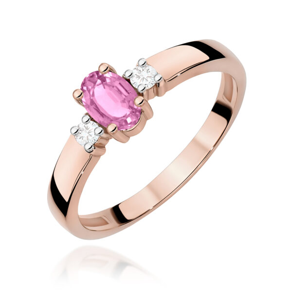 Różowe Złoto Pierścionek z Różowym Szafirem 0,45 ct