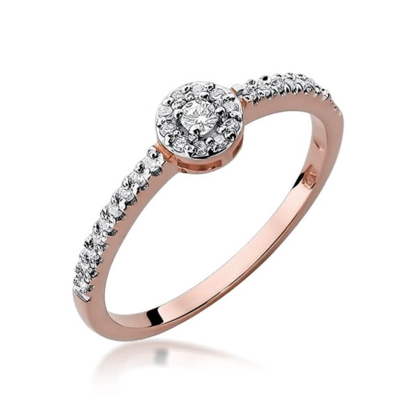 Różowe Złoto Pierścionek z Diamentem 0,05 ct